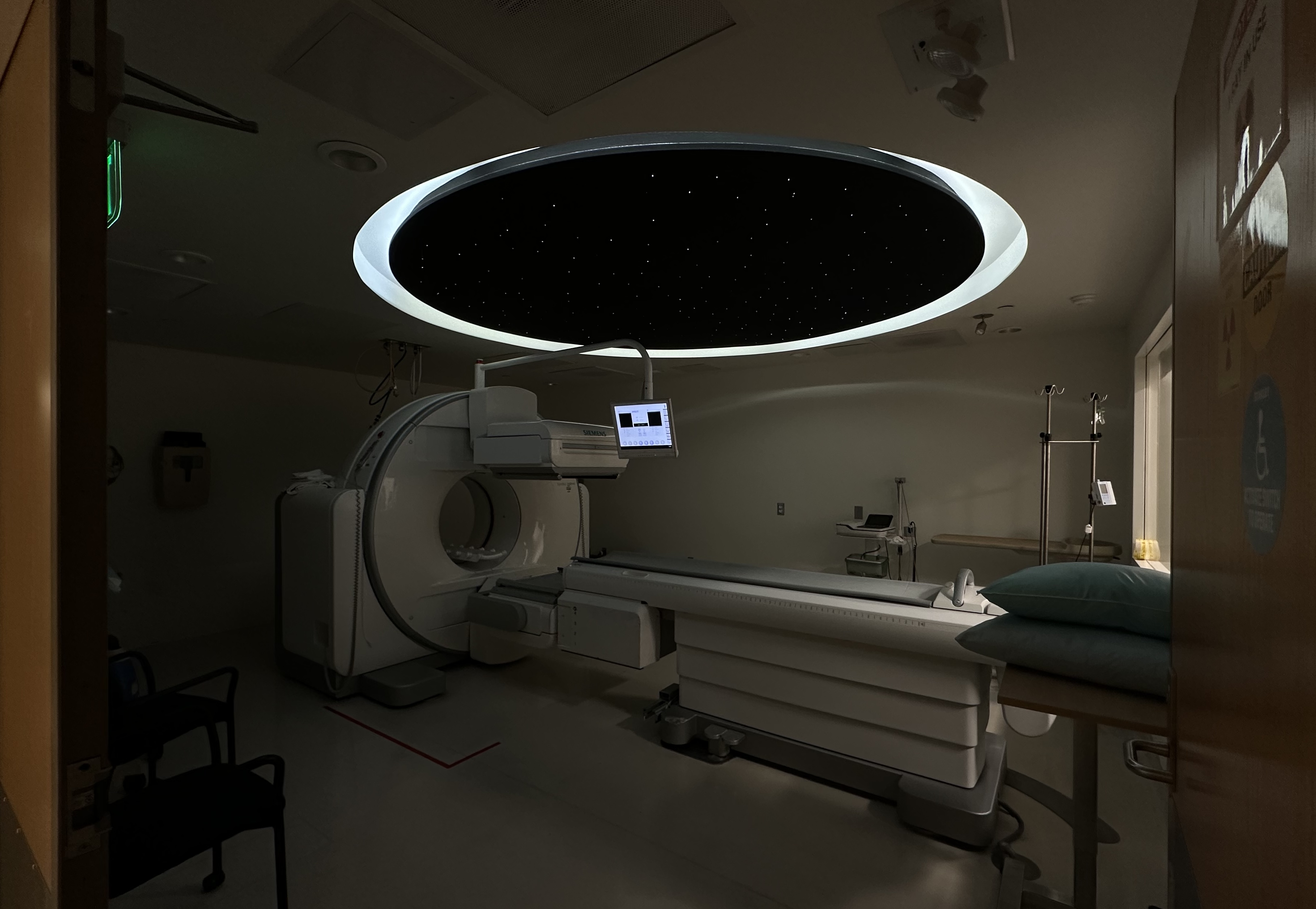 The dim light of recovery. SPECT/CT scanning suite.